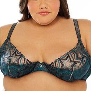 Lace Underwire Bra in Teal
